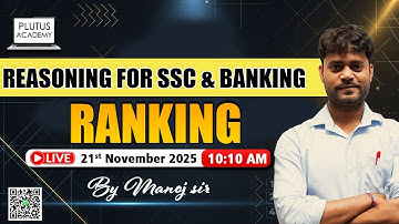 Ranking | Reasoning | By Manoj Sir | Plutus Academy #SSC #Bank #PlutusAcademy