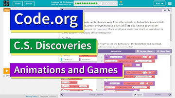 Collisions Lesson 18.11 Code.org Animation Tutorial with Answers