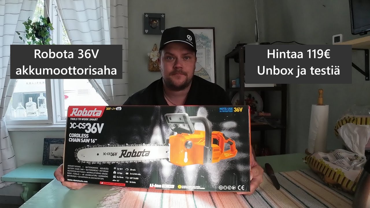 Robota 36V akkumoottorisaha mökille