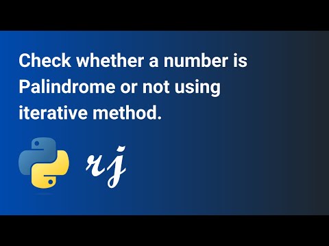 Check whether a number is palindrome or not using iterative method.