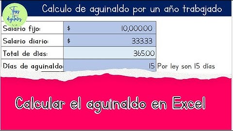 Calcular el aguinaldo en Excel
