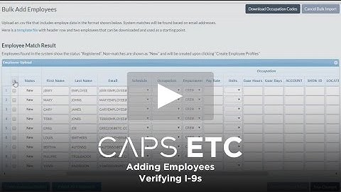 CAPS ETC: Adding Employees