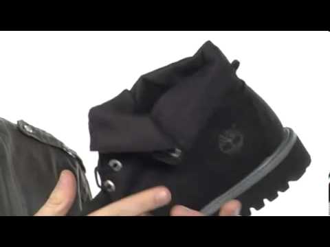 timberland black roll top boots