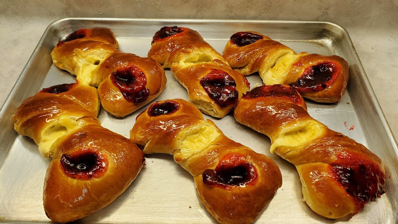 como hacer moñes de pan danés con mantequilla rellenos YouTube