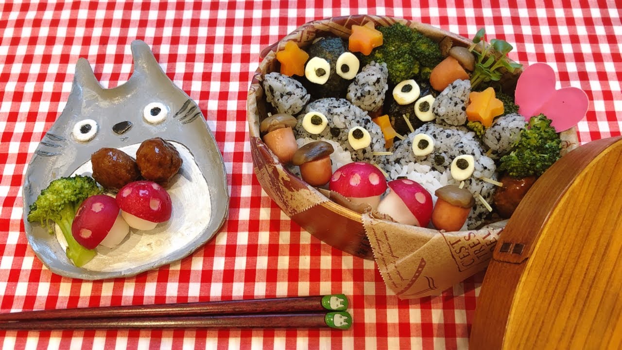 トトロのお弁当♪Totoro Box lunch♪お弁当詰めます♪わっぱ弁当 - YouTube