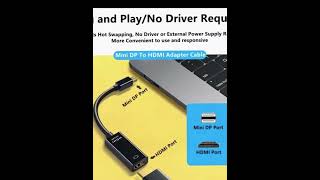 4K Mini DP to HDMI Adapter Mini Displayport To HDMI Cable 1080P M