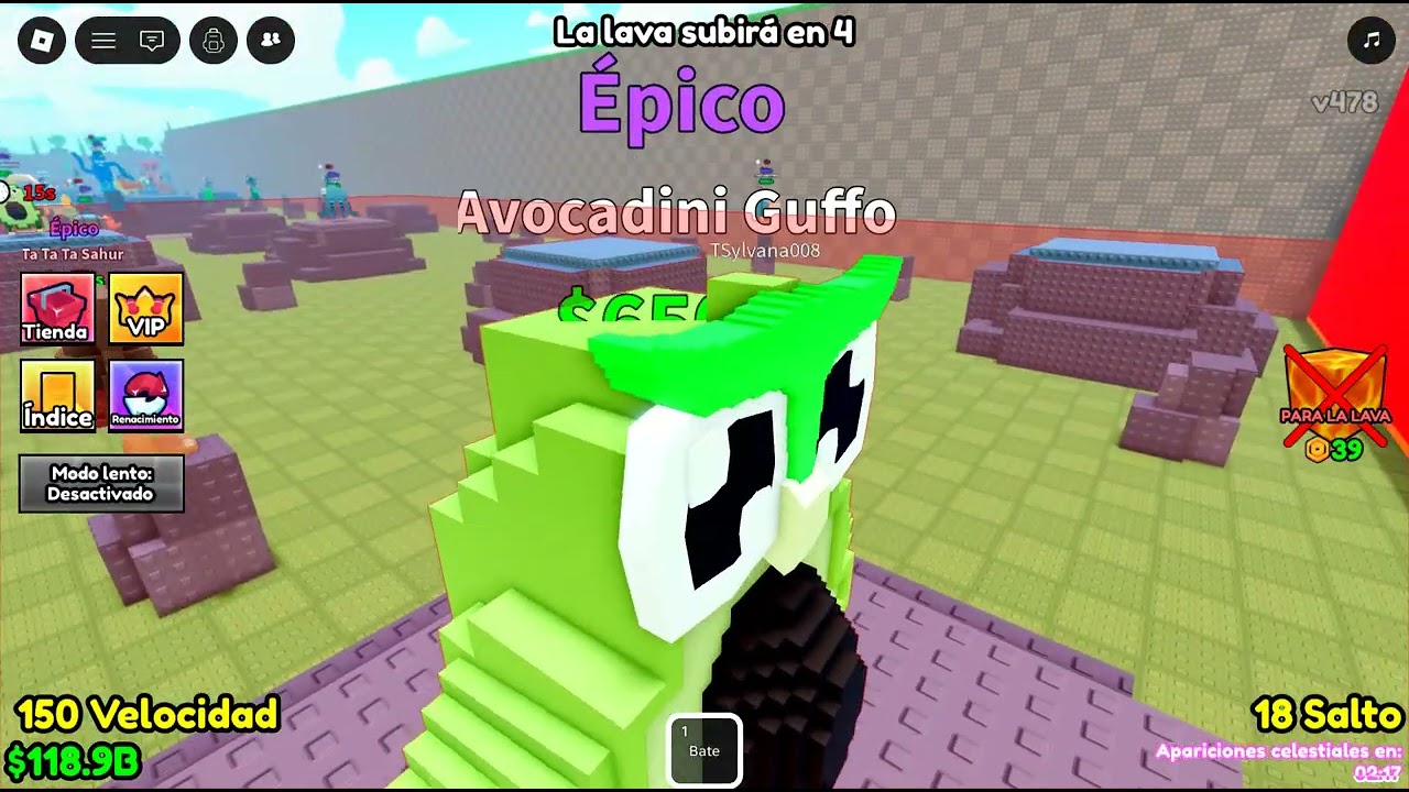 el juego se llama escapa de la lava por brainrots