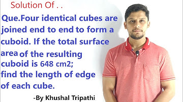 Four identical cubes are joined end to end to form a cuboid. If the total surface area of the result