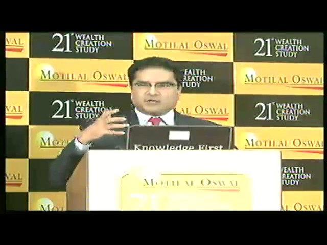 Mr. Raamdeo Agrawal presenting the 21st Wealth Creation Study class=