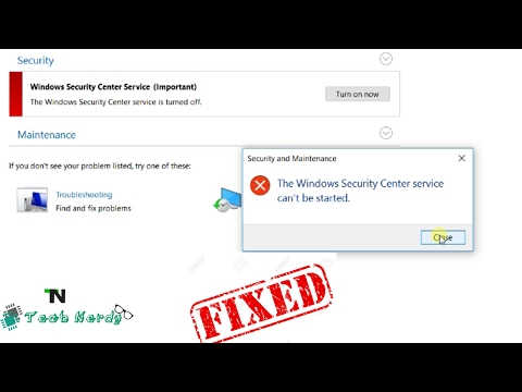 Windows security center service cannot be started FIX ||100% working||