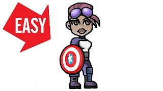 How To Draw Fortnite Skinsbrite Bomberwith Avengers Easy & Cute Drawingjolly Art Negi