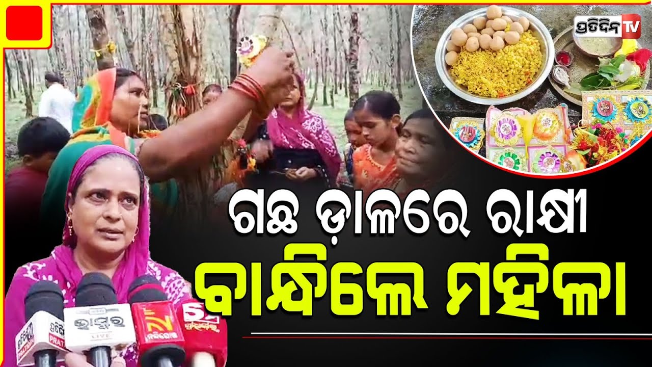 ଗଛକୁ ରାକ୍ଷୀ ବାନ୍ଧିଲେ ମହିଳା , ଗଛକୁ ସୁରକ୍ଷା ଦେବାକୁ ନିଆରା ପ୍ରୟାସ