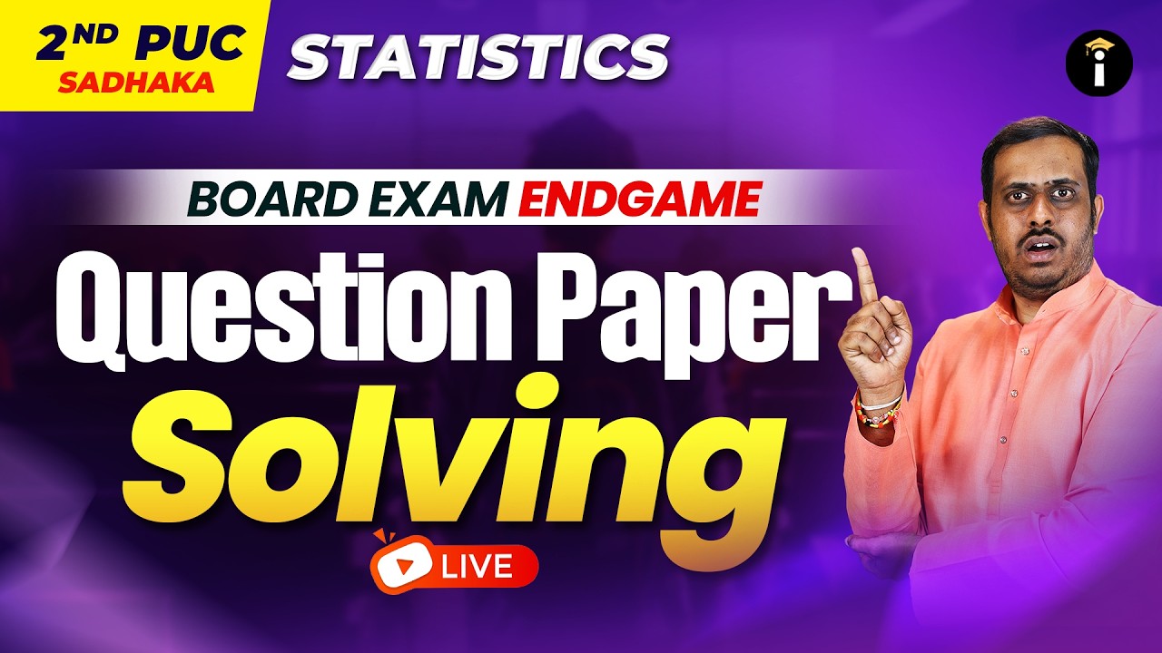 2nd PUC Statistics Board Exam Question Paper Discussion LIVE