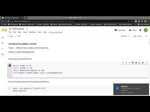 TASK1 : PREDICTION USING SUPERVISED ML