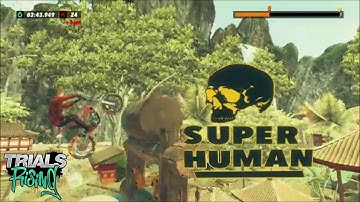 Trials Rising SuperHuman (Ninja lvl. 1) Custom Track Run