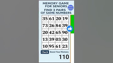 Brain Exercise for Seniors 65+: Improve Memory | Match the Numbers #braintraining