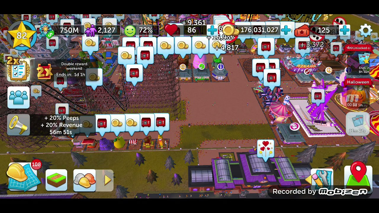 RCT Tycoon Touch: Fastest way to collect all the coins without using the office tower
