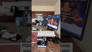 PC Setup on Kitchen Island #desksetup #pcbuild #adulting