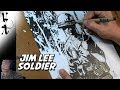 Jim Lee drawing a Soldier for Veterans Day