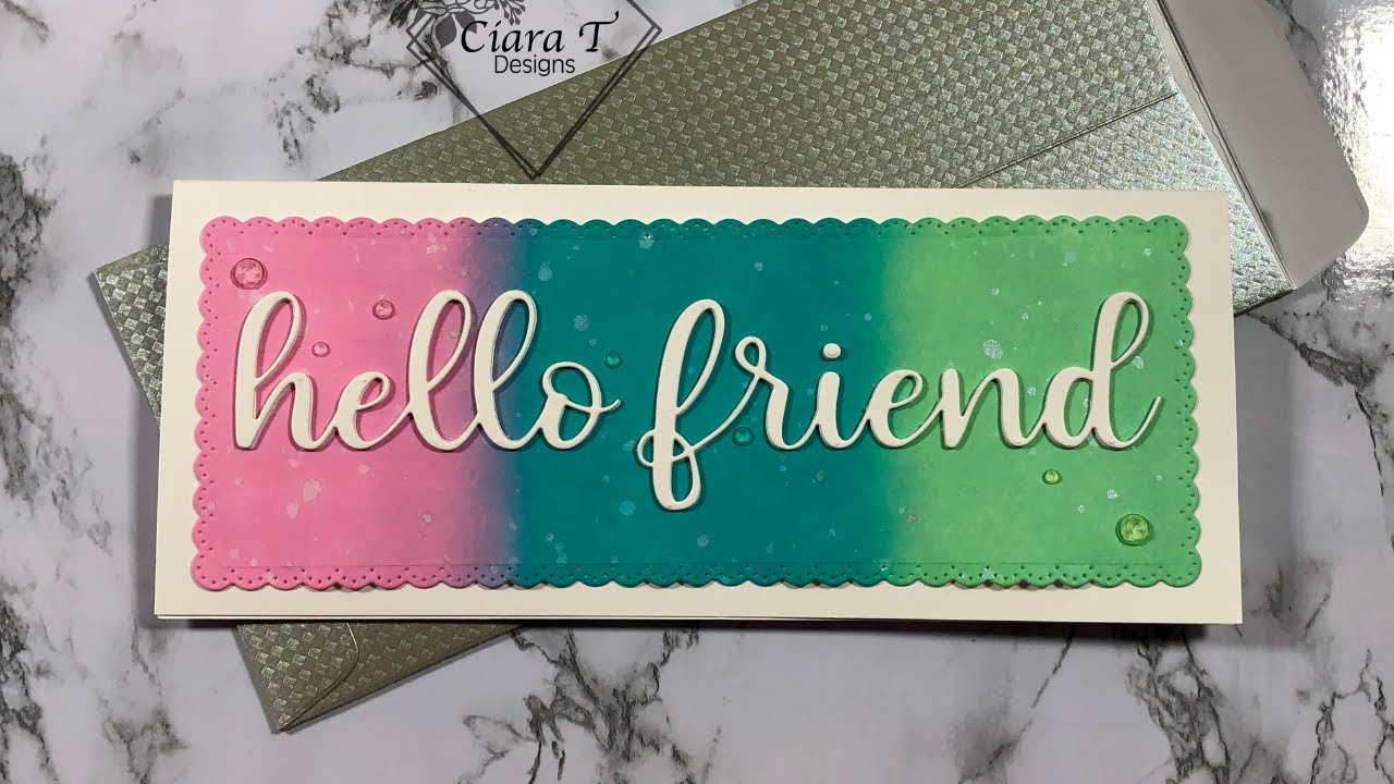 Distress Oxide Ink Blended Slimline Card | Kitsch Flamingo Oxide Ink ...