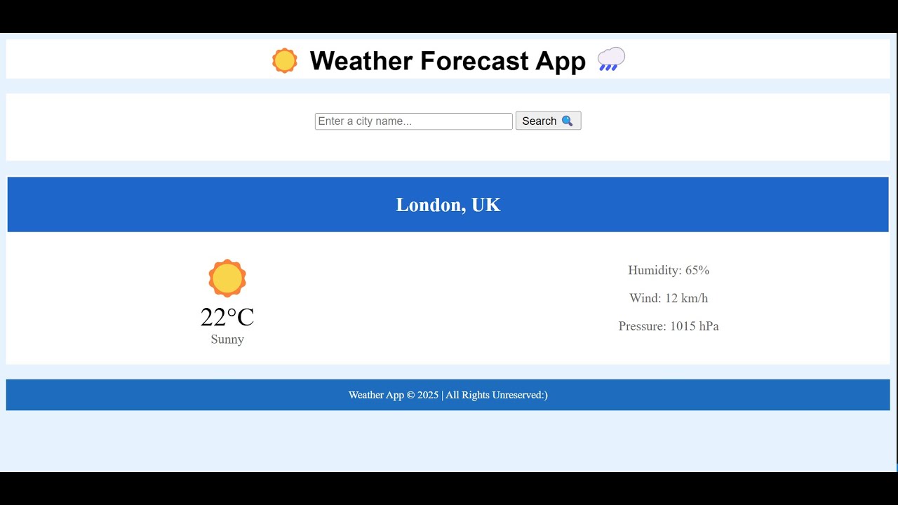 ☀️ HTML Tutorial Beginner: Simple Weather Forecast Page