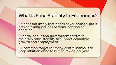 What Is Price Stability In Economics? - Inflation Insight Channel