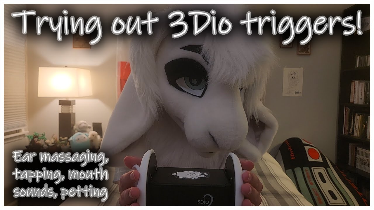[Furry ASMR] Trying out 3Dio triggers! (Ear massaging, tapping, mouth sounds, petting)