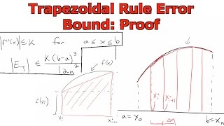 In this video i go over a very extensive proof of the error bound
formula for trapezoidal rule integration approximation method. derive
a...