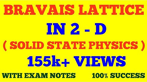 BRAVAIS LATTICE IN 2 - D || BRAVIAS LATTICE IN TWO DIMENSIONS || SOLID STATE PHYSICS || EXAM NOTES |