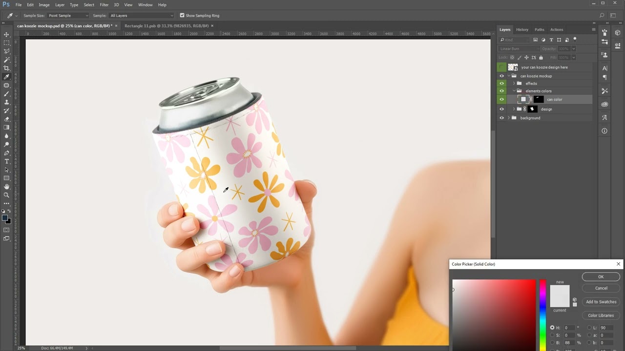 Can Koozie Mockup - instructions