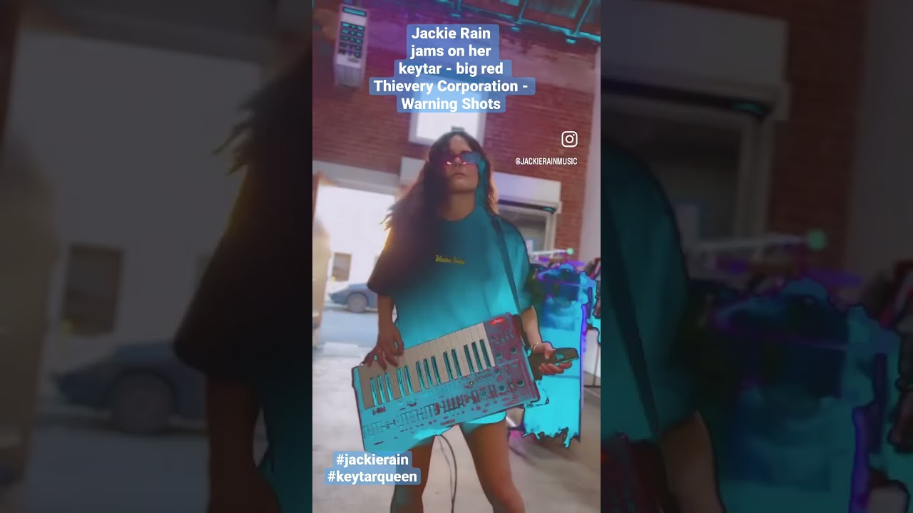 Keytar Queen Jackie Rain jams on Big Red to Thievery Corporation - Warning Shots @ Moonlight Studio