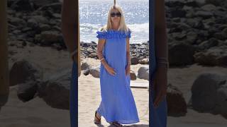 Linen Hand made Maxi Dress – Off-Shoulder Ruffle Summer Boho Style #beach #holiday #etsy #dress