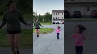 Mom And Raelynn Do Jump Rope Compeion