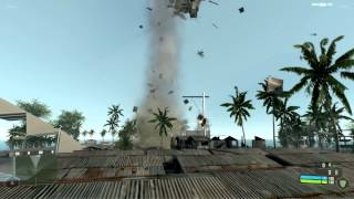 Crysis tornado destroying houses GT525m