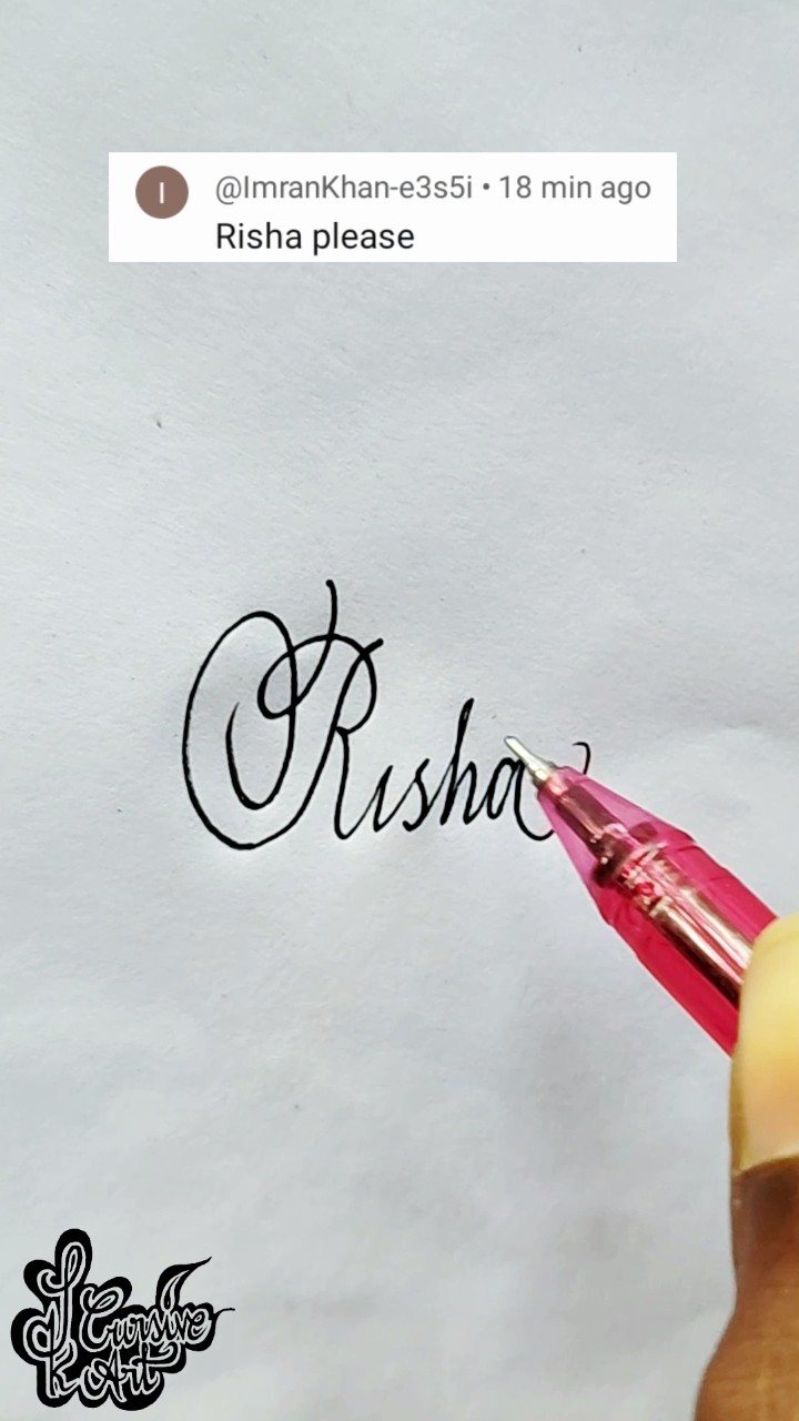 stylish name | Risha | Calligraphy signature - YouTube