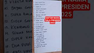 DAFTAR NAMA PESERTA PIALA PRESIDEN 2025