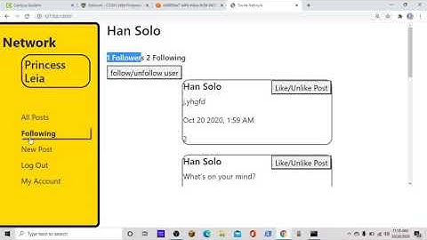 CS50 Web 2020 Project 4: Network