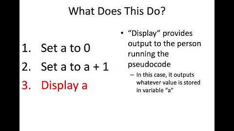 Algorithms and Pseudocode Part 2 - Pseudocode Intro