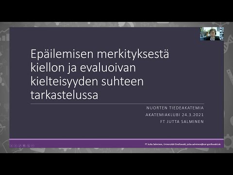 FT Jutta Salminen: Epäilemisen merkityksestä kiellon ja kielteisyyden suhteen tarkastelussa