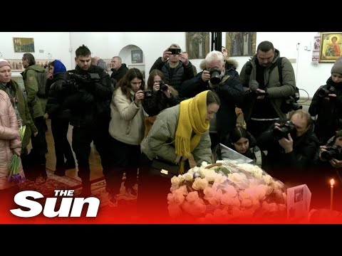 Tearful mourners remember British volunteer killed in eastern Ukraine.