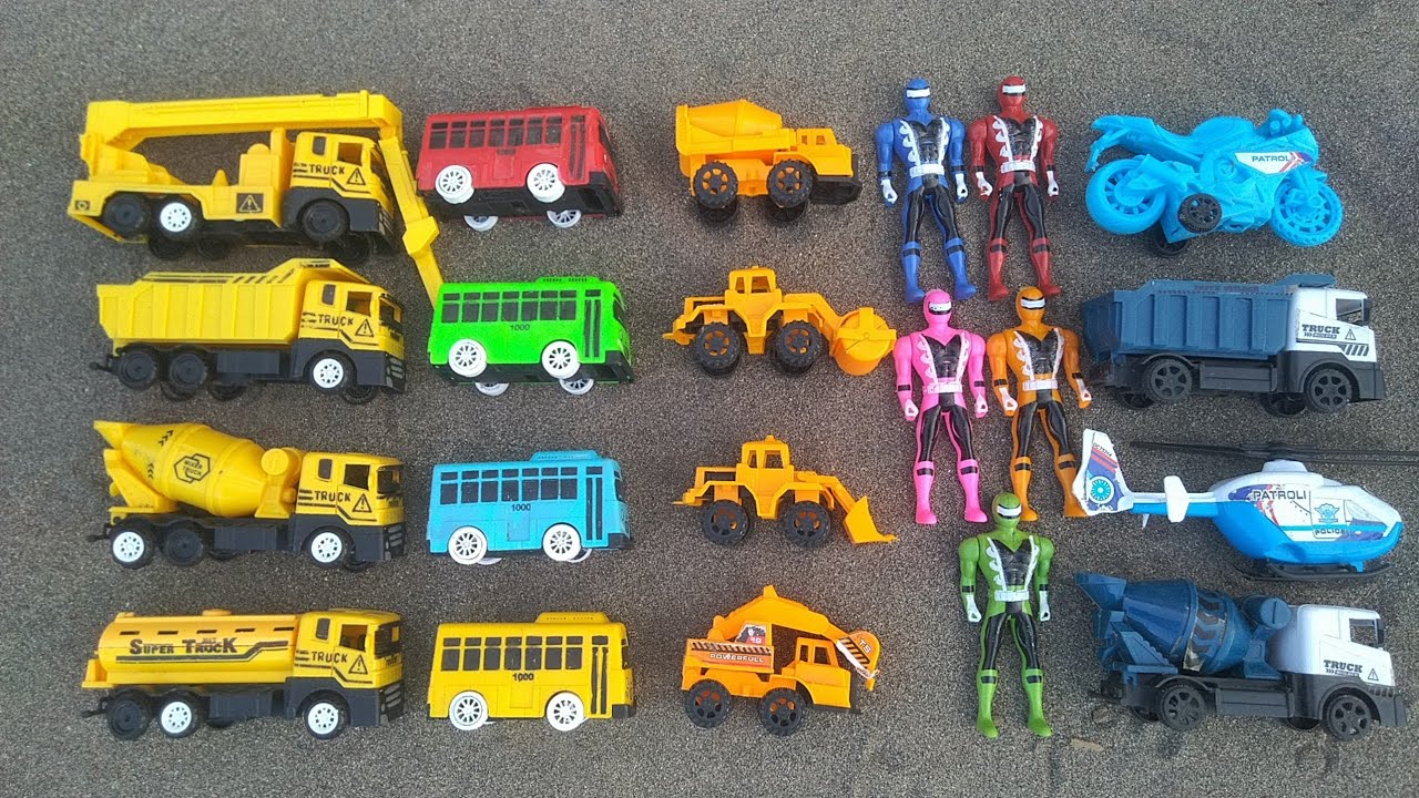 Mainan Truk Kontruksi,Bus Tayo,Excavator,Buldozer,Power Rangers,Motor ...