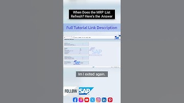 When Does the MRP List Refresh - #MRP Evaluation | #SAP Courses For Beginners | #SAPPP #s4hana #erp