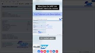 When Does the MRP List Refresh - #MRP Evaluation | #SAP Courses For Beginners | #SAPPP #s4hana #erp