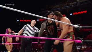 Roman Reigns \& Sasha Banks vs. Rusev \& Charlotte - Mixed Tag Team Match: Raw, Oct. 10, 2016