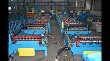 Video for Floor Deck Roll Forming Machine, Heavy duty and Automatic line with hydraulic uncoiler.