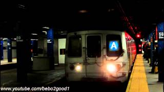 IND Subway: R46 (A) train Begins and Ends at 59th Street (Uptown Platform)