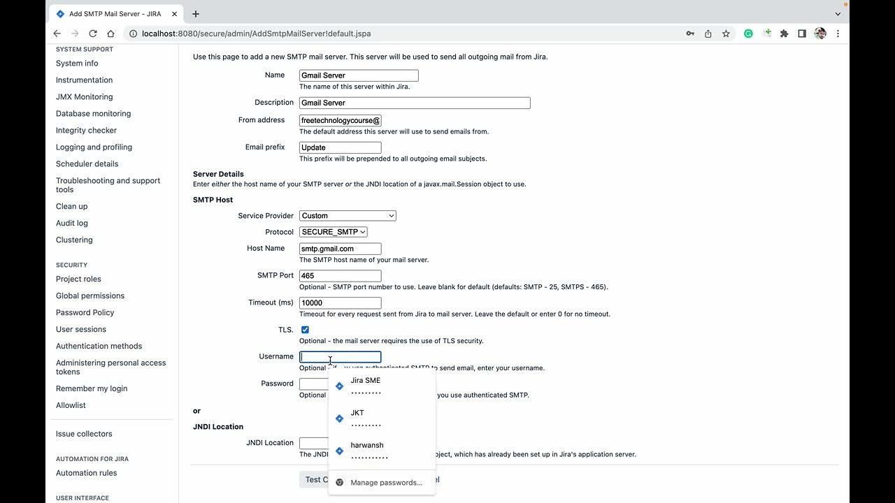 How to configure mail server in Jira? SMTP set up Jira outgoing mail setup. jira 