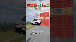 Police Cars Jump &amp; Brake Test 🤯 | Extreme Crash Simulation 🚓💥 #shorts #entertainment