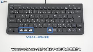 極薄型有線キーボード。ケーブルをさすだけで使える手軽な接続タイプ。パンタグラフ式でOS用のキー設定が不要。　SKB-SL31BK/32BK