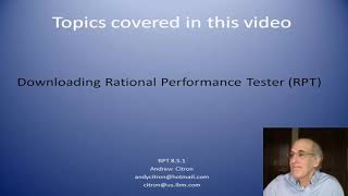 Lecture 1, Part 1: Download Rational Performance Tester